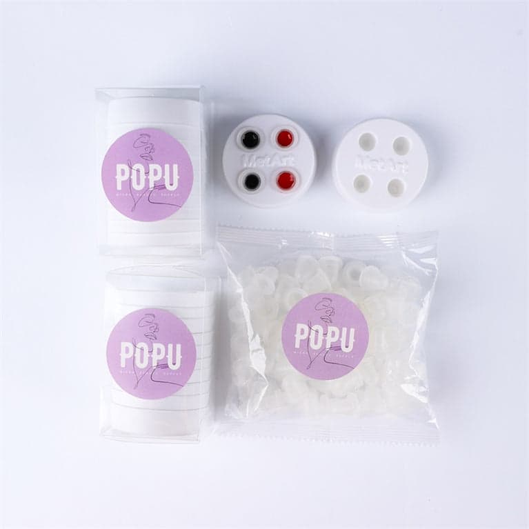 POPU Kit Copos de Tinta Descartáveis em Silicone + Suportes para Copos