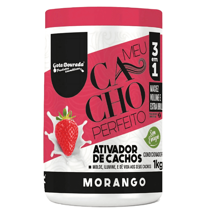 Gota Dourada Ativador de Cachos Meu Cacho Perfeito Morango 1 Kg