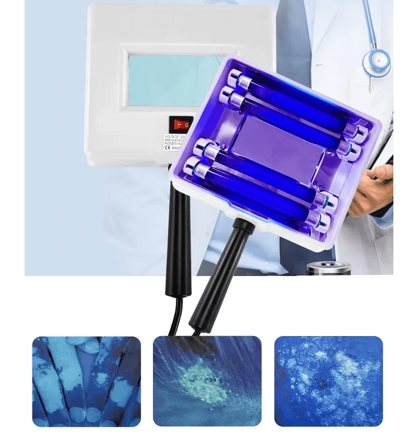 Analisador de Pele Portátil com Lupa e UV