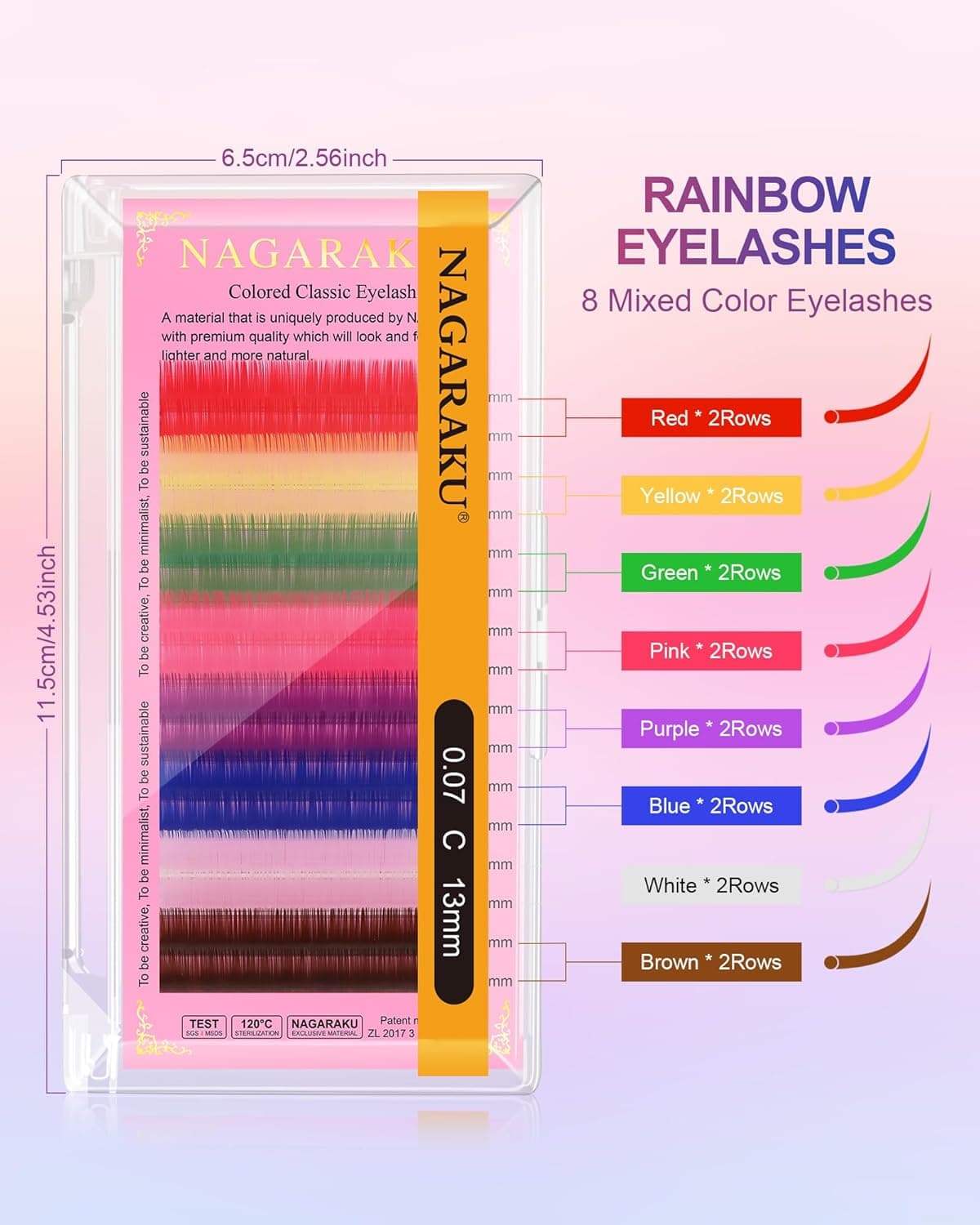 Pestanas Coloridas Nagaraku 0.07 C - Vários Tamanhos - 2