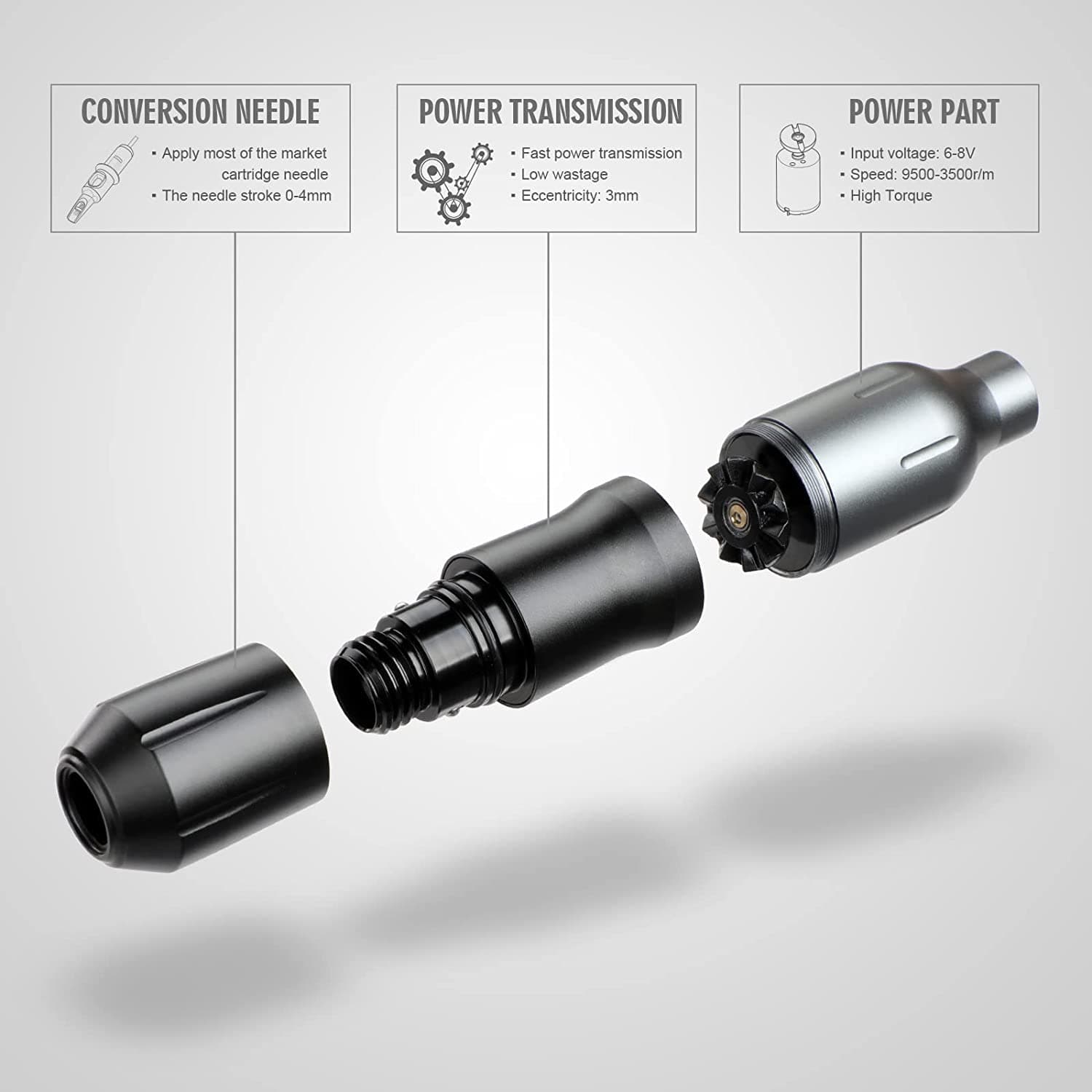 Kit Tattoo Caneta Rotativa Fonte de Alimentação Digital Stigma - 5