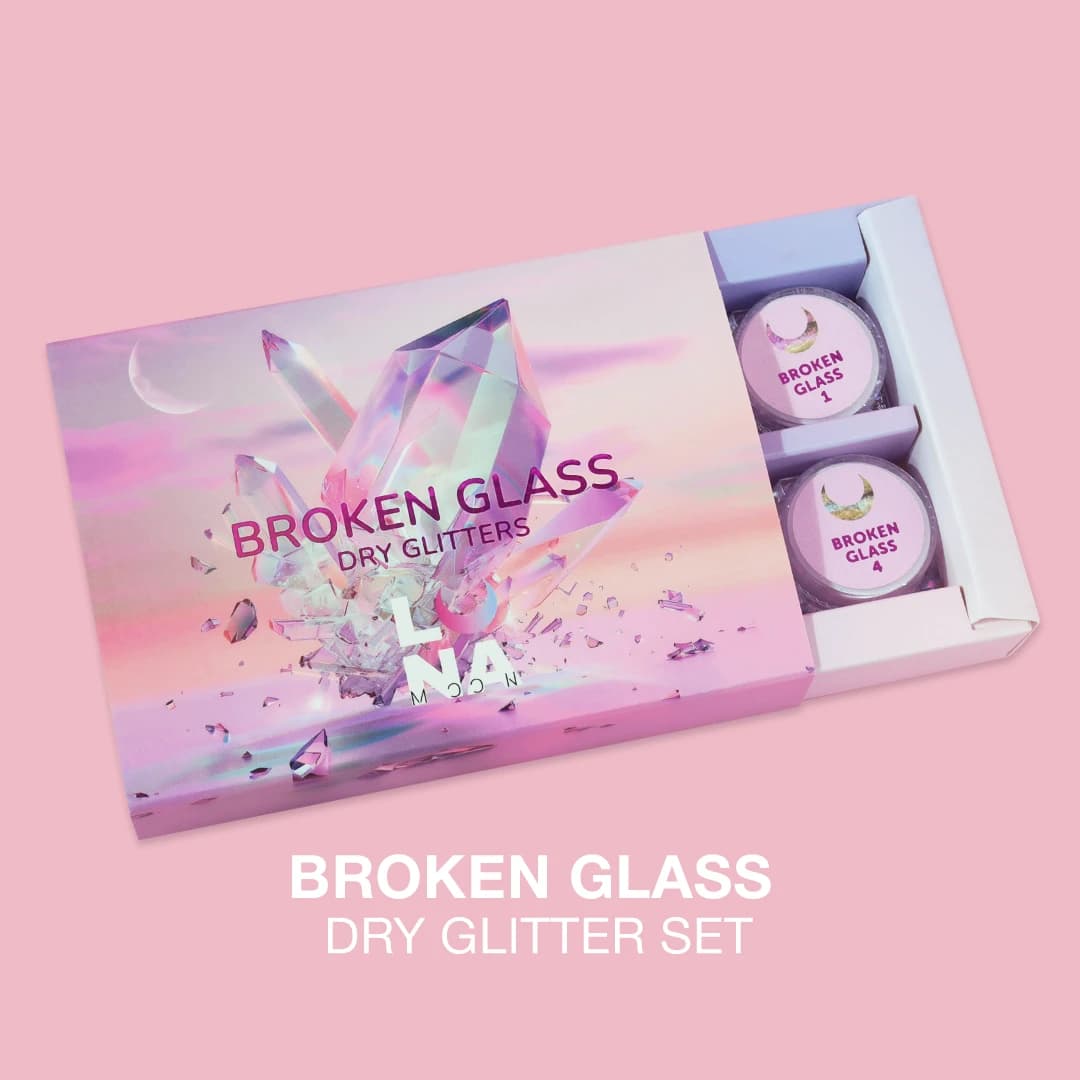 Kit Broken Glass Dry Glitter – Glitter Flocos (6 cores) – LUNAmoon