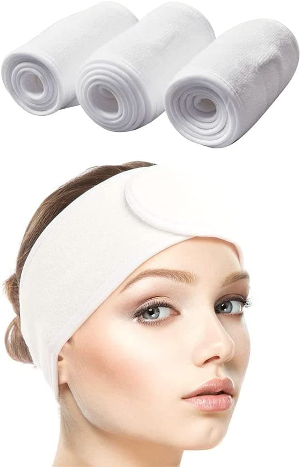 🌸 Faixa para Cabelo Preto/Branco/Rosa 3 und