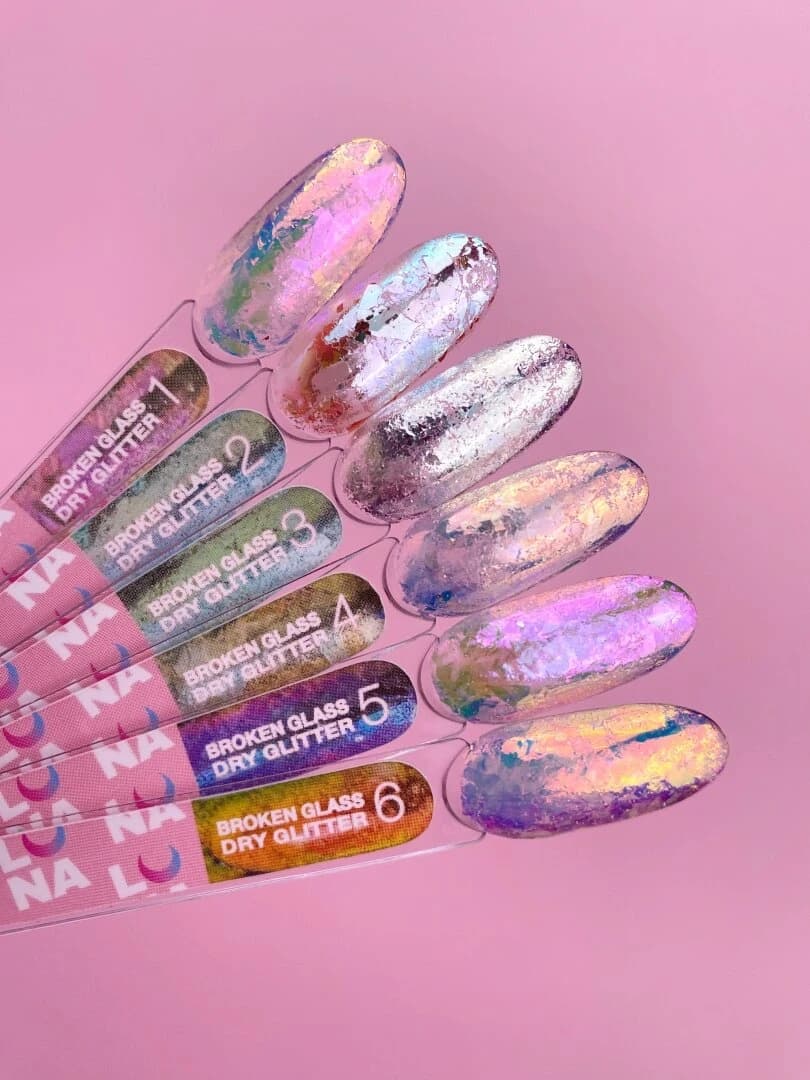 Kit Broken Glass Dry Glitter – Glitter Flocos (6 cores) – LUNAmoon - 2