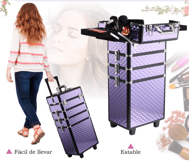 Mala Trolley Profissional Estética 4 em 1 Lilás - 2