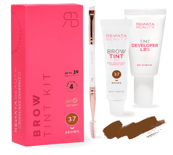 Kit de Tintura de Sobrancelha Castanho RB RENATA BEAUTY - Entrega Imediata 🟢