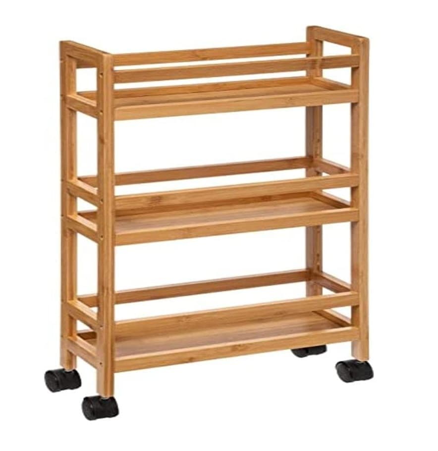 Carrinho Auxiliar Bambu de 3 Níveis