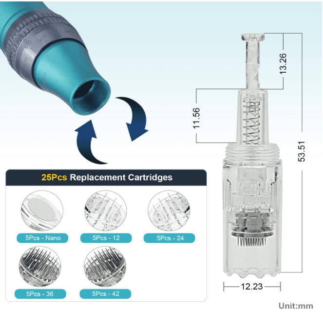 Kit DermaPen Blue Sem Fio + 25 Cartuchos + 2 Baterias - 4