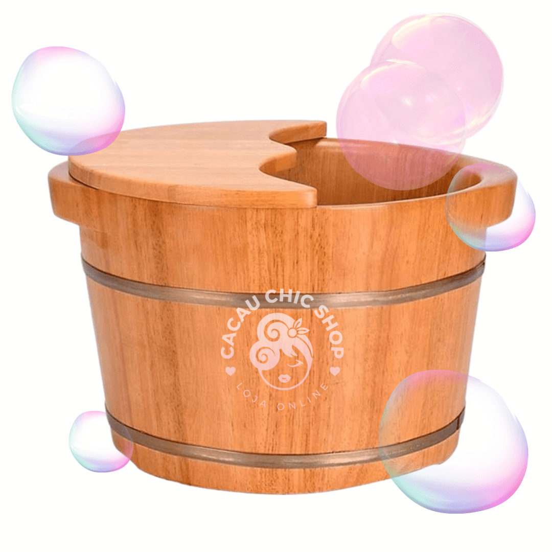 Bacia de Madeira Selha c/ Tampa para Escalda-Pés