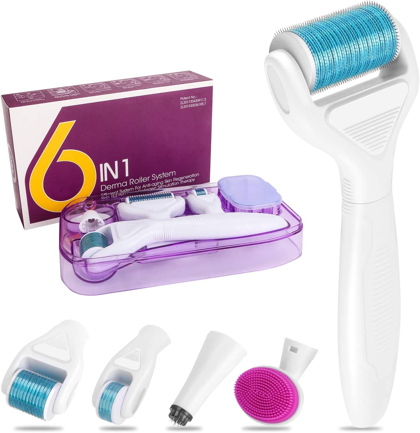 Kit Dermaroller 6 Em 1 Para Olhos, Rosto, Corpo, Anti-manchas, Anti-idade, Antirrugas