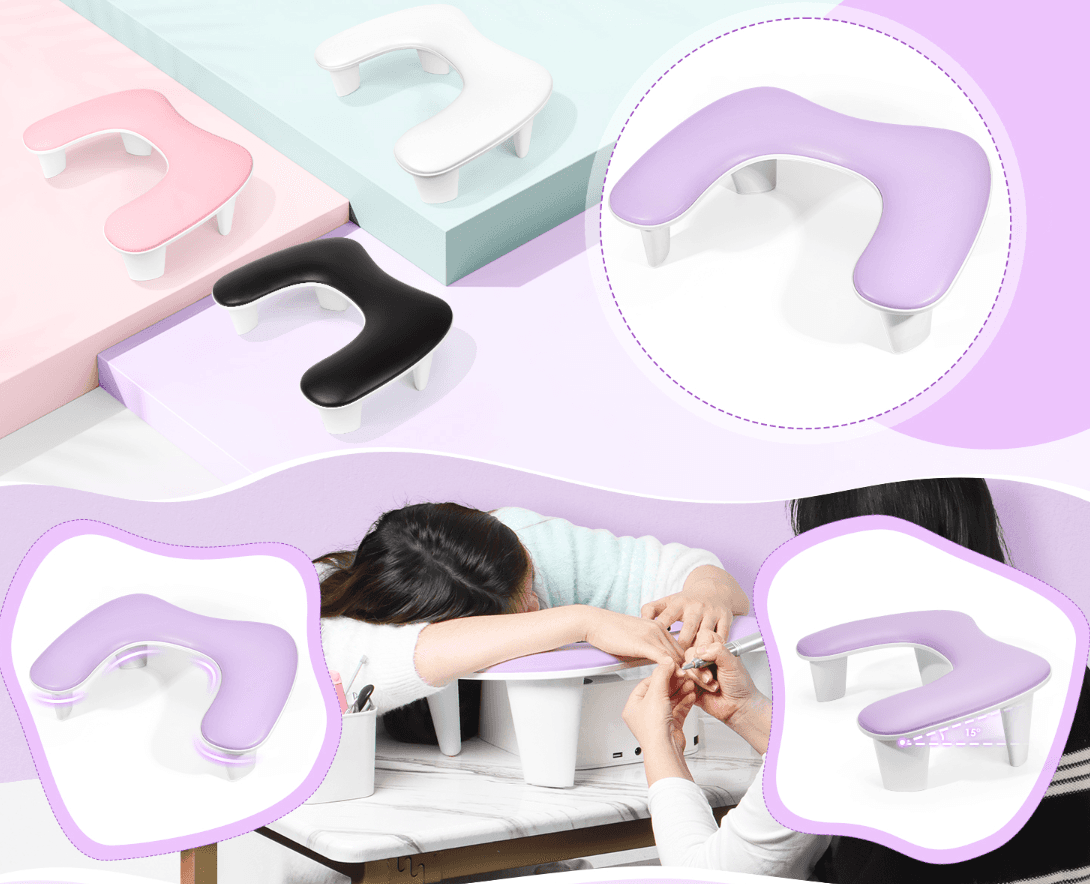 Apoio de Braços para Unhas em Pele Sintética – Formato U - 5