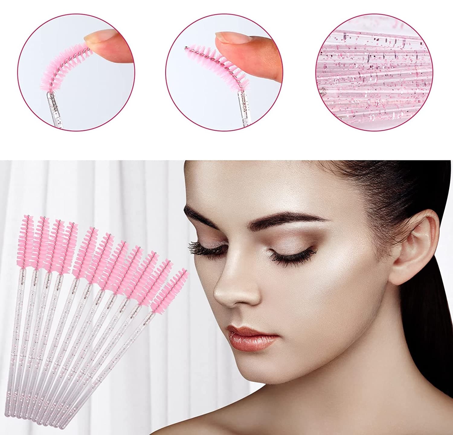 🌸 Kit Ferramentas Extensão de Pestanas Cor de Rosa - 4