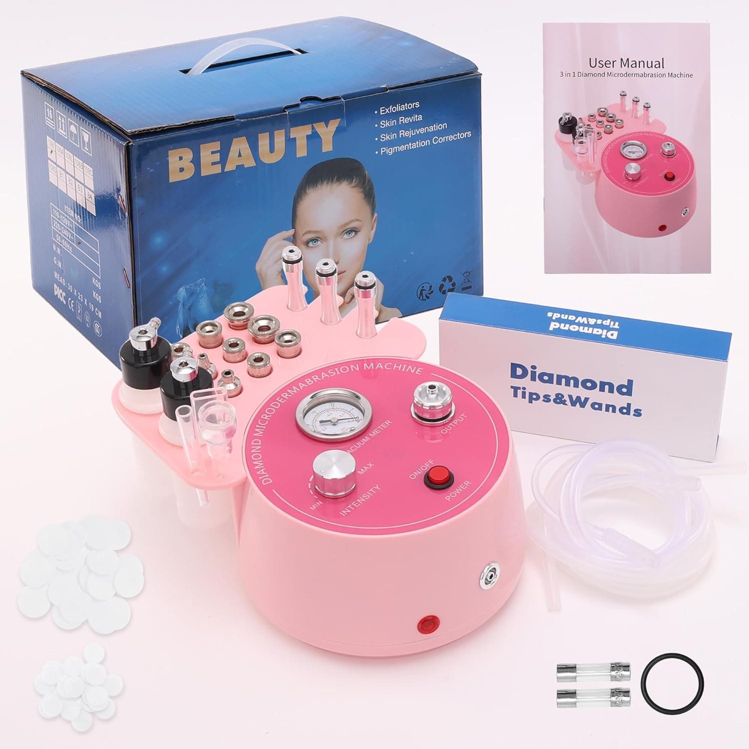 Máquina de Microdermoabrasão de Diamante 3 em 1 Rosa - 2