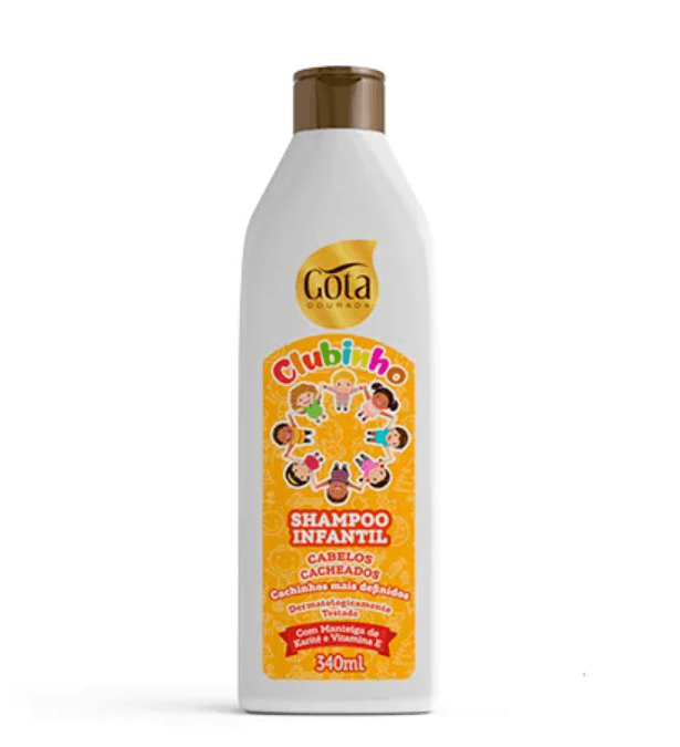 Shampoo Infantil Clubinho Cacheados Gota Dourada 340 ml