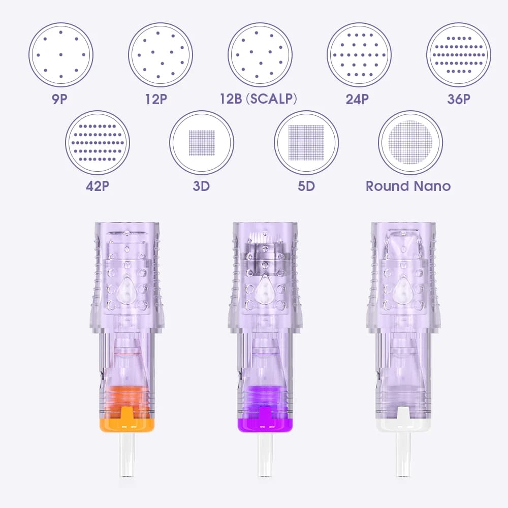 💜 POPU Universal Microneedle Cartridges – Cartuchos de Microagulhamento - 9