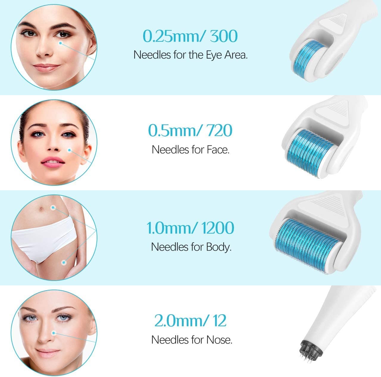 Kit Dermaroller 6 Em 1 Para Olhos, Rosto, Corpo, Anti-manchas, Anti-idade, Antirrugas - 2