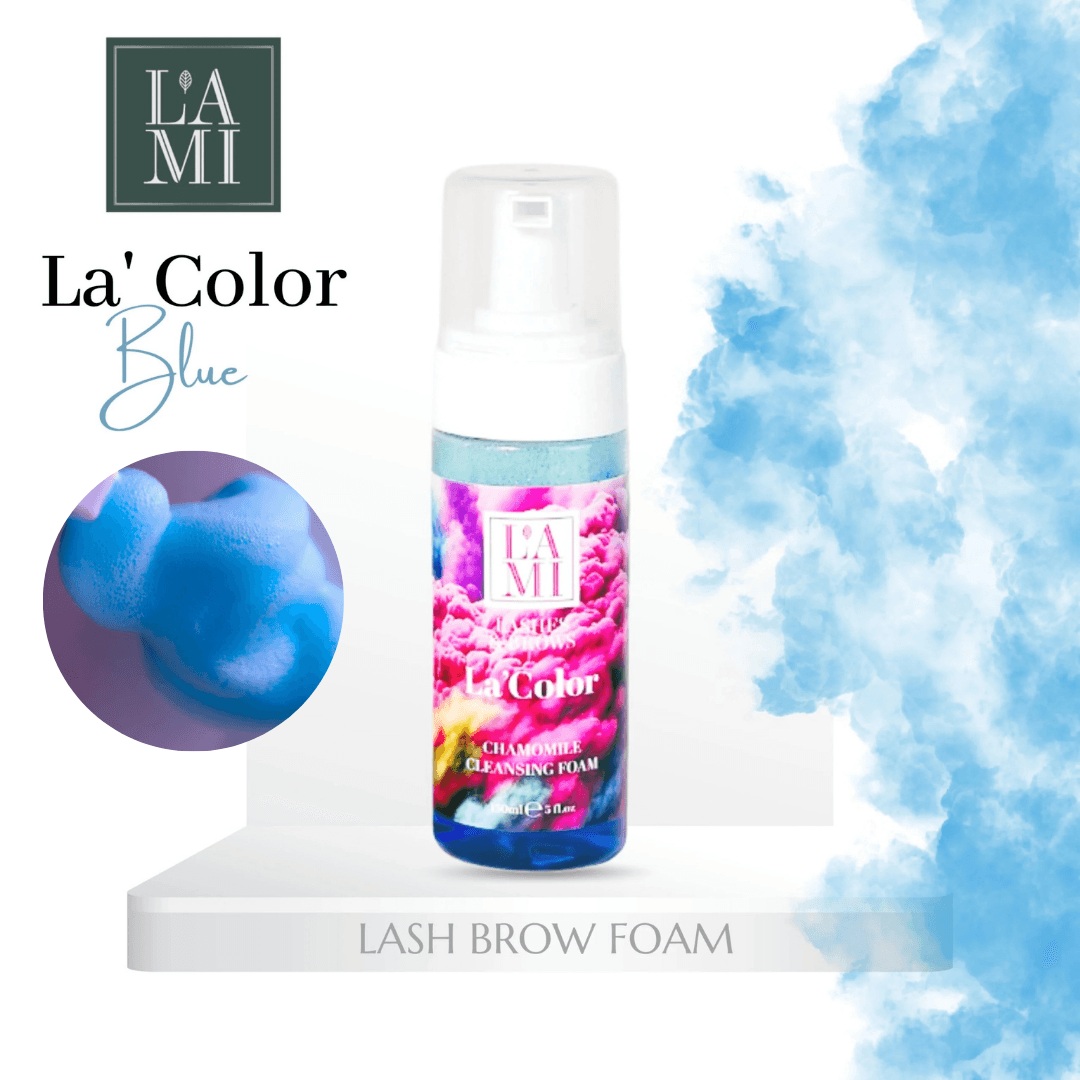 Lami Lashes La'Color – Espuma de Limpeza Sobrancelhas e Pestanas Azul