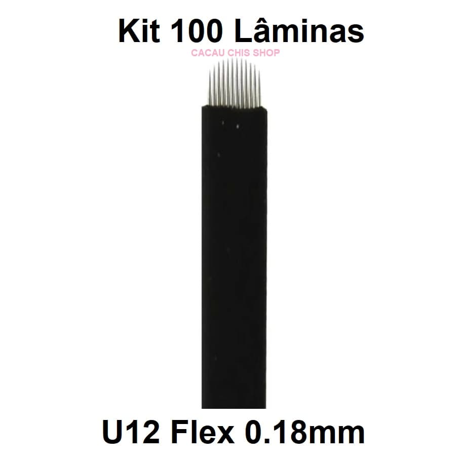 Kit 100 Lâminas U12 Flex 0.18mm