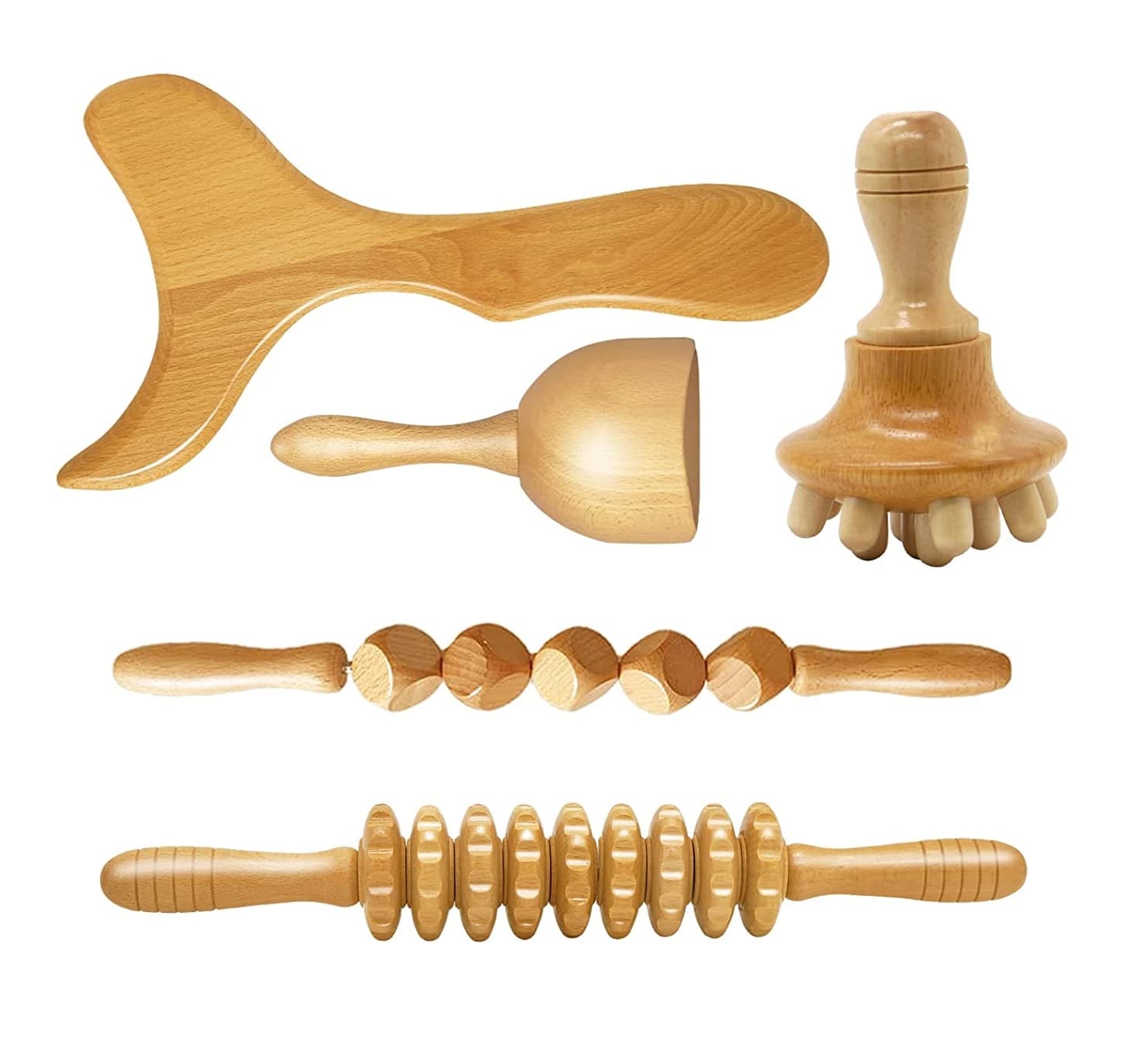 Kit 5 Peças de Maderoterapia Drenagem Linfática e Massagem