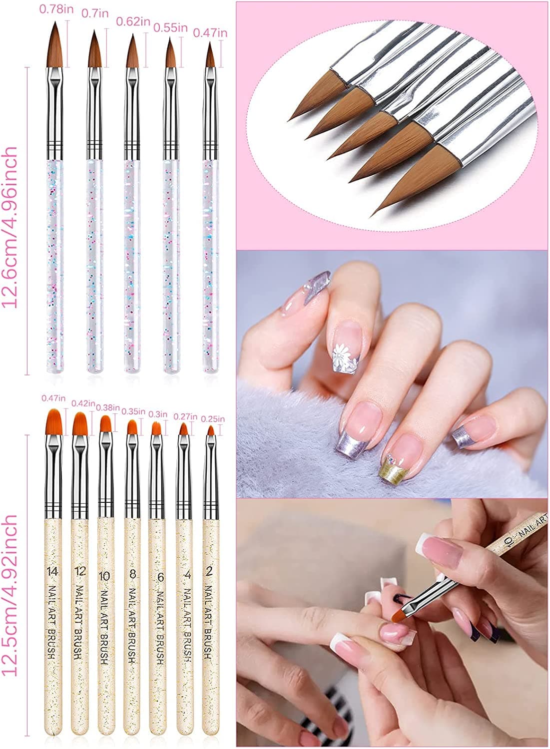 Kit Pincéis Acrílico Unhas 33 Peças - 2