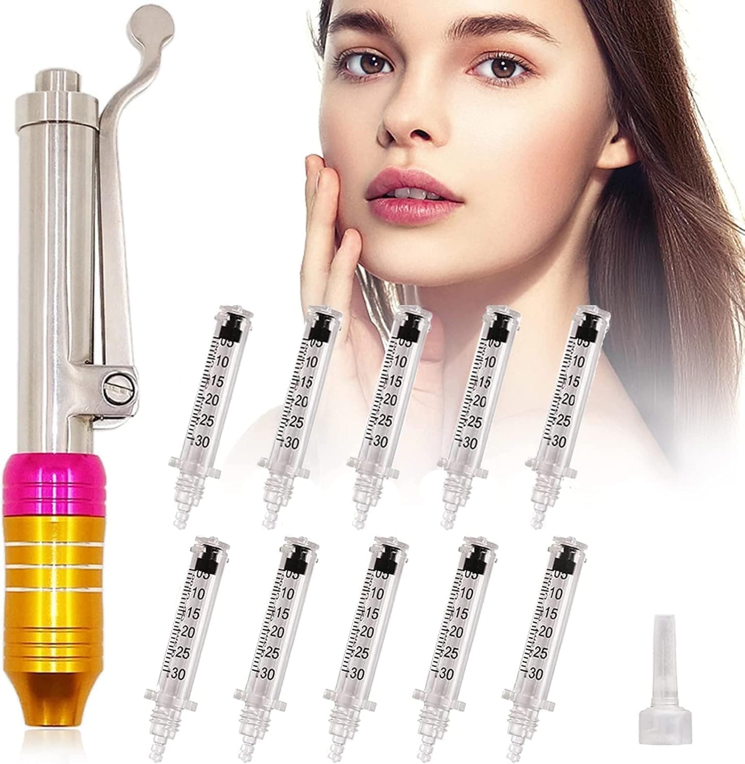 Kit Hyaluron Pen Rosa Gold 0.3 + 10 Seringas