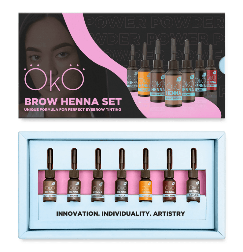 Kit de Henna Sobrancelhas em Pó 7 Cores OKO Power 5g