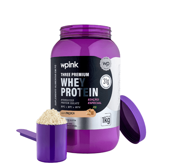 Three Premium Whey Protein Paçoca 3W - (1kg) - Wp - 2