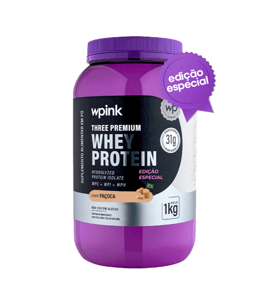Three Premium Whey Protein Paçoca 3W - (1kg) - Wp