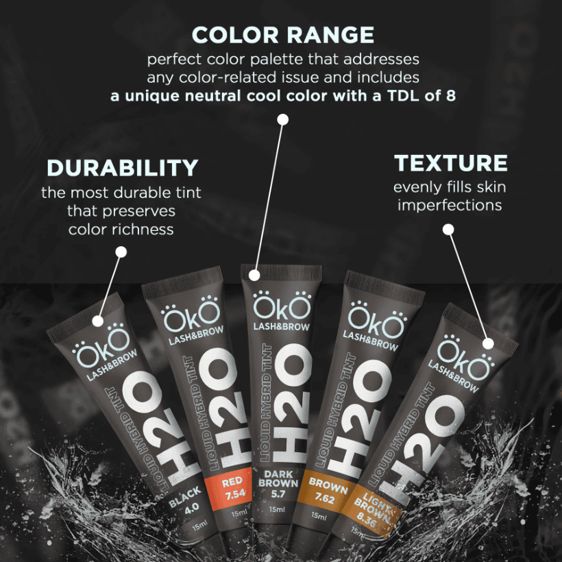 OkO lash&brow Tintura Híbrida Líquida H2O Castanho 15ml - 3