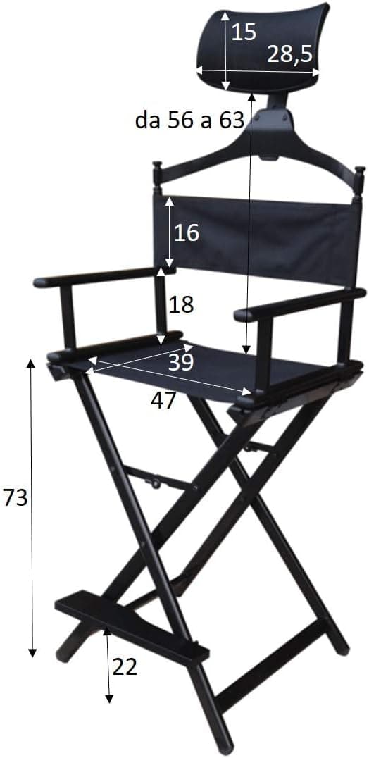 Cadeira Maquilhagem Director Cabeleireiro Cinema Com Apoio Cabeça - 2