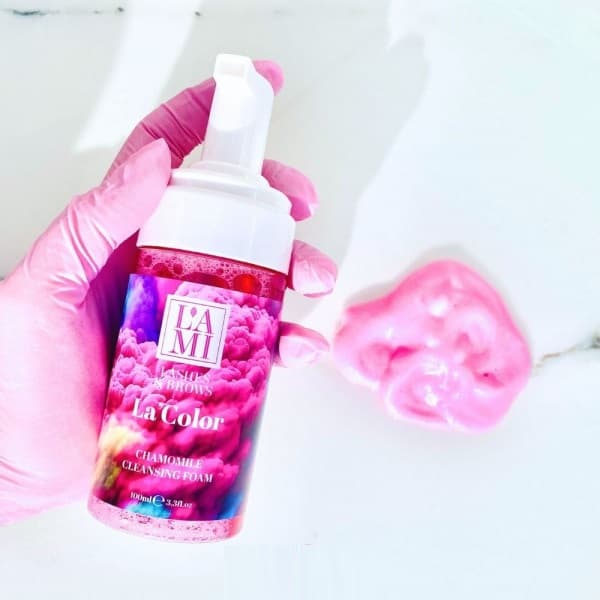 Lami Lashes La'Color – Espuma de Limpeza Sobrancelhas e Pestanas Rosa - 3