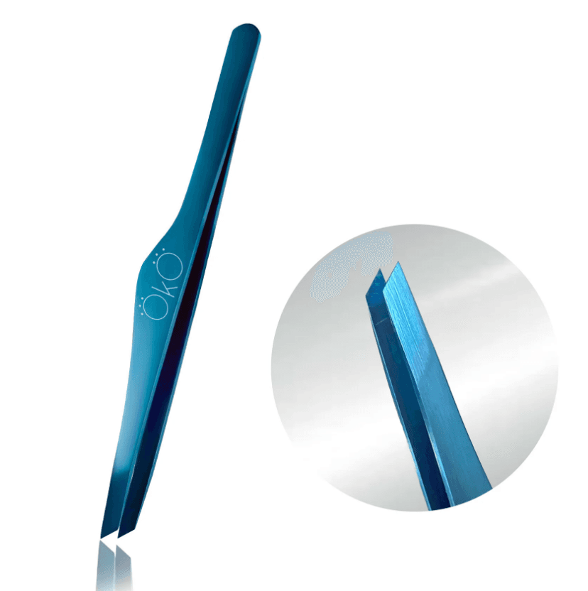 Pinça de Sobrancelha Chanfrada OKO Blue Magic Premium