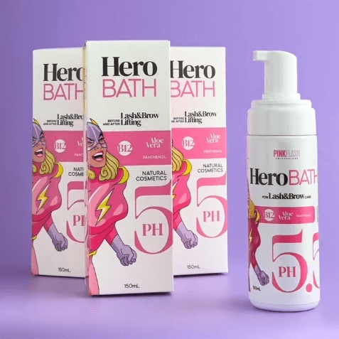 Pink Flash Hero Bath – Espuma de Limpeza Rosa Lash & Brow - 2