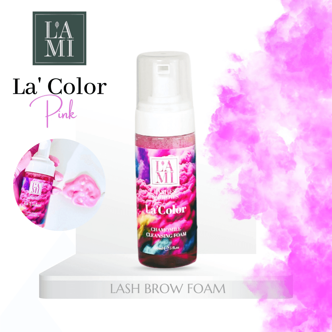 Lami Lashes La'Color – Espuma de Limpeza Sobrancelhas e Pestanas Rosa