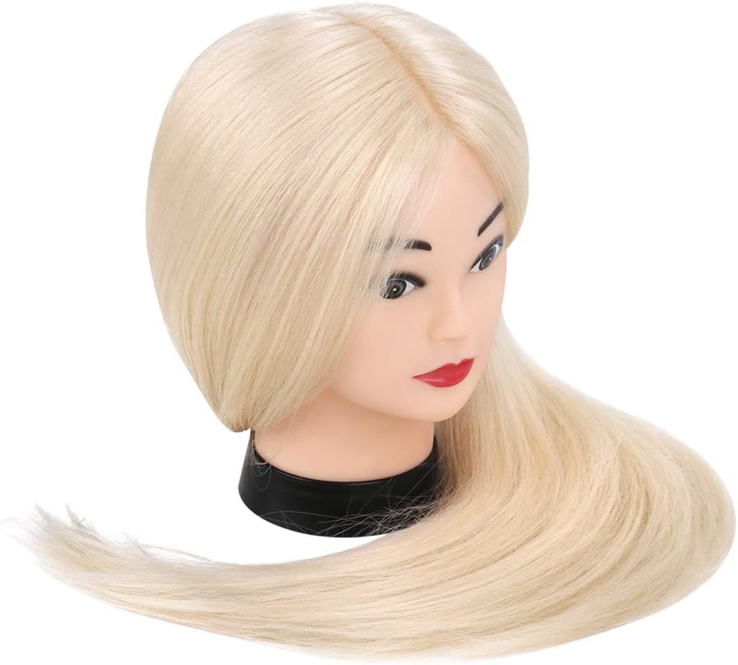 Cabeça de Manequim 60cm com 70% Cabelo Real com Suporte de Mesa + Acessórios - 6