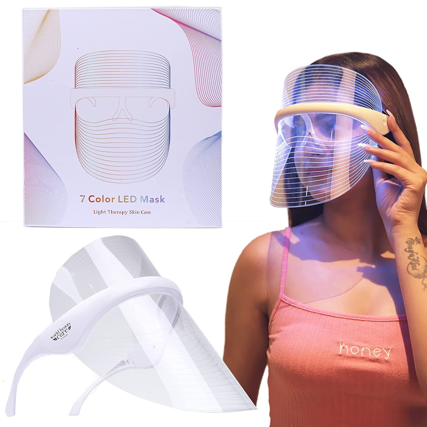 Masque Facial Thérapie Rajeunissement Lumière LED 3 Couleurs - 2