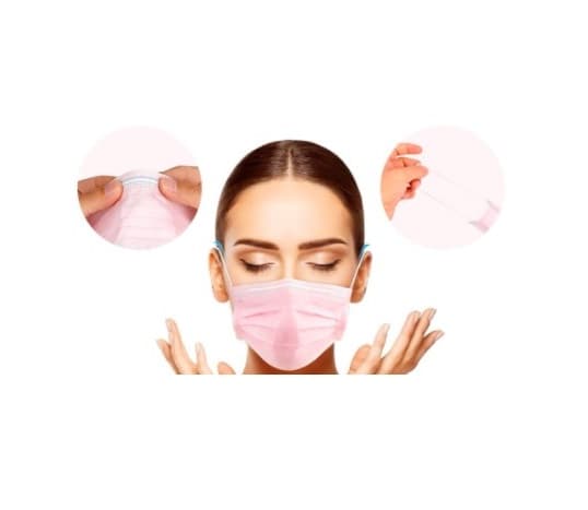 🌸 Masques chirurgicaux jetables roses - 50 unités - 2