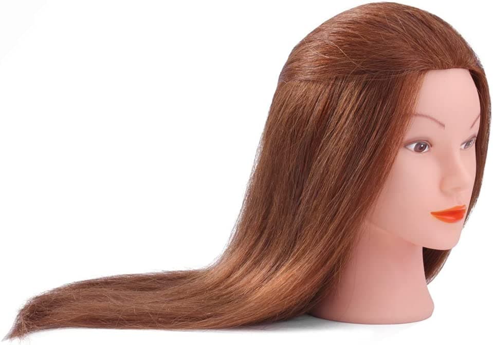 Cabeça de Manequim 45cm 100% Cabelo Humano + Suporte + Acessórios - 6