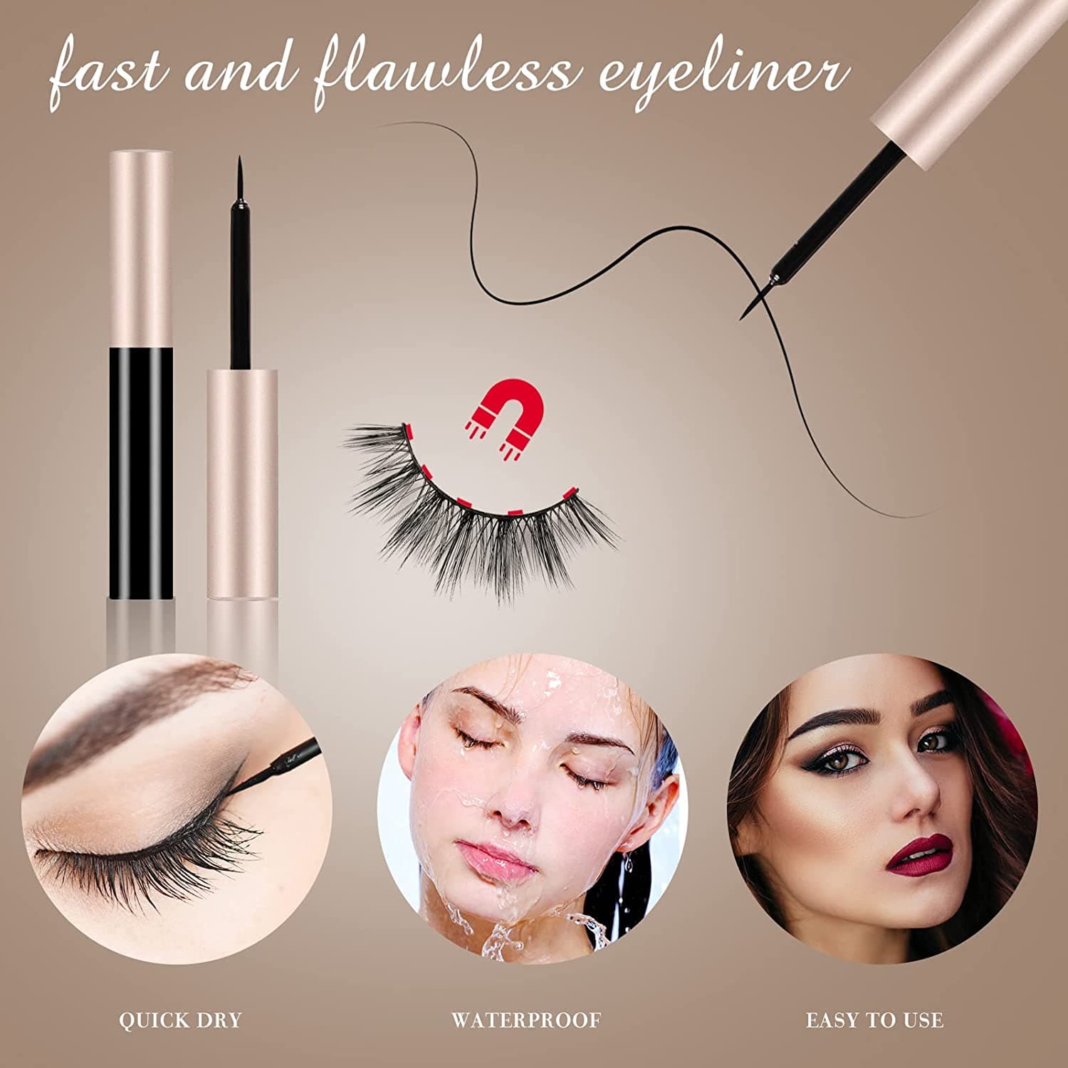 Cils Magnétiques Apparence Naturelle Réutilisables sans Colle 10 Paires - 2