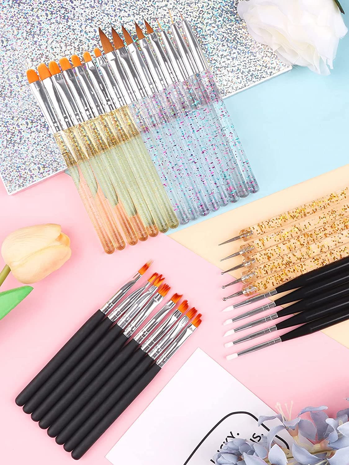 Kit Pincéis Acrílico Unhas 33 Peças - 4