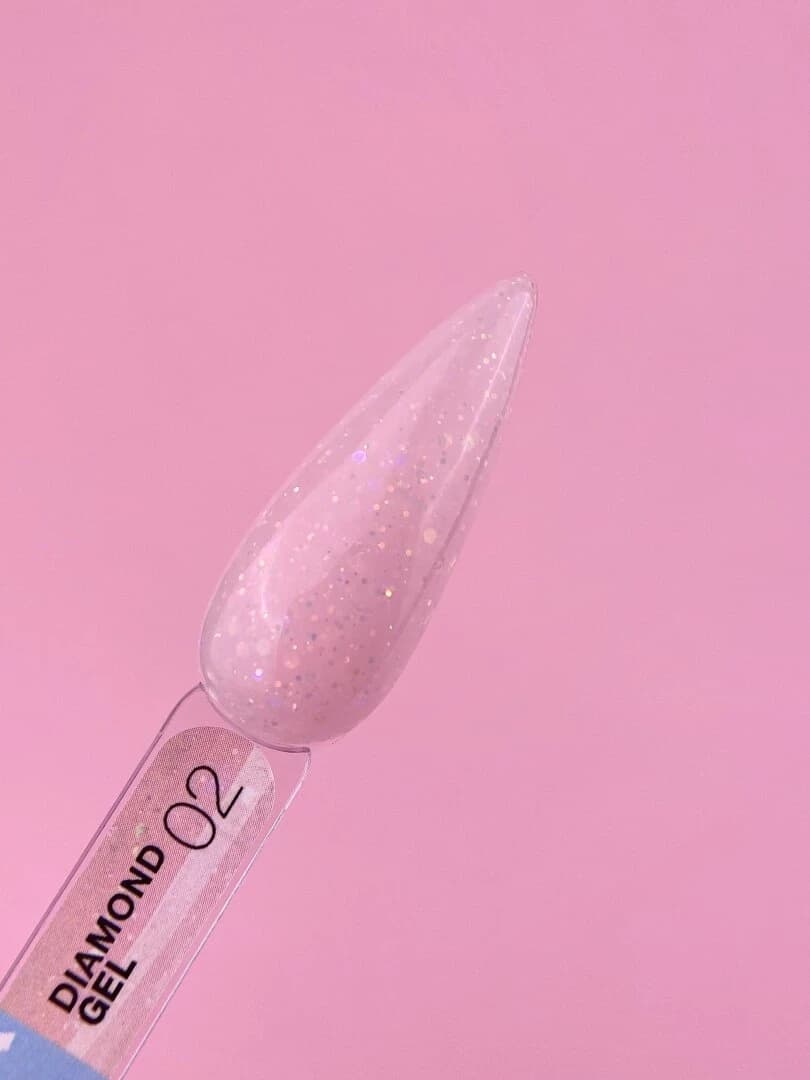 Diamond Gel Nº2 – Gel Construção Rosa Pastel Glitter – 15 ml LUNAmoon - 2