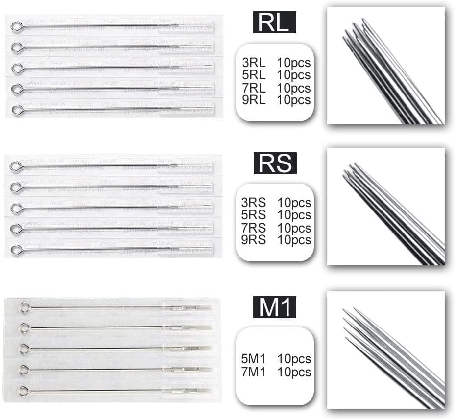 Kit Tattoo 100 Agulhas + 100 Ponteiras Tatuagem - 2