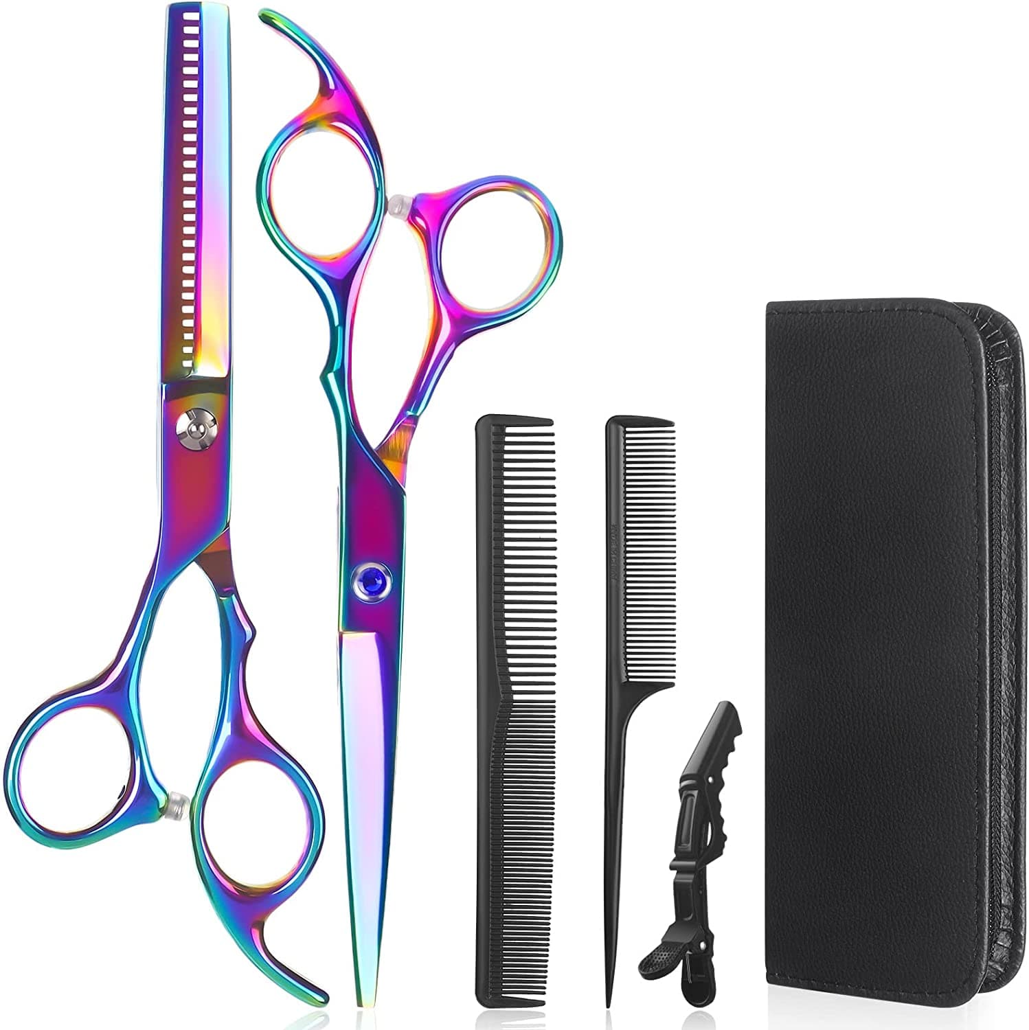 Holographic Hairdresser Barber Scissors Kit 6 Pieces - 1