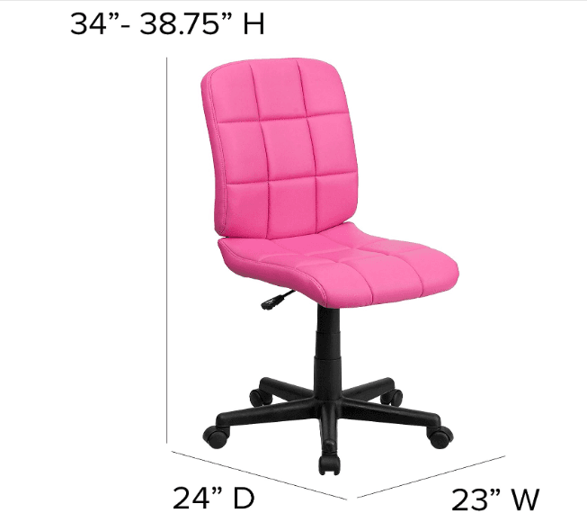 🌸 Chaise Pivotante Rembourrée Couleur Rose - 2