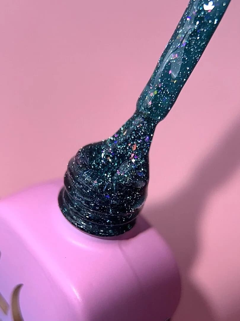 Lurex Base Nº6 – Base Reflectante Negro-Verde Glitter – 13 ml LUNAmoon - 5