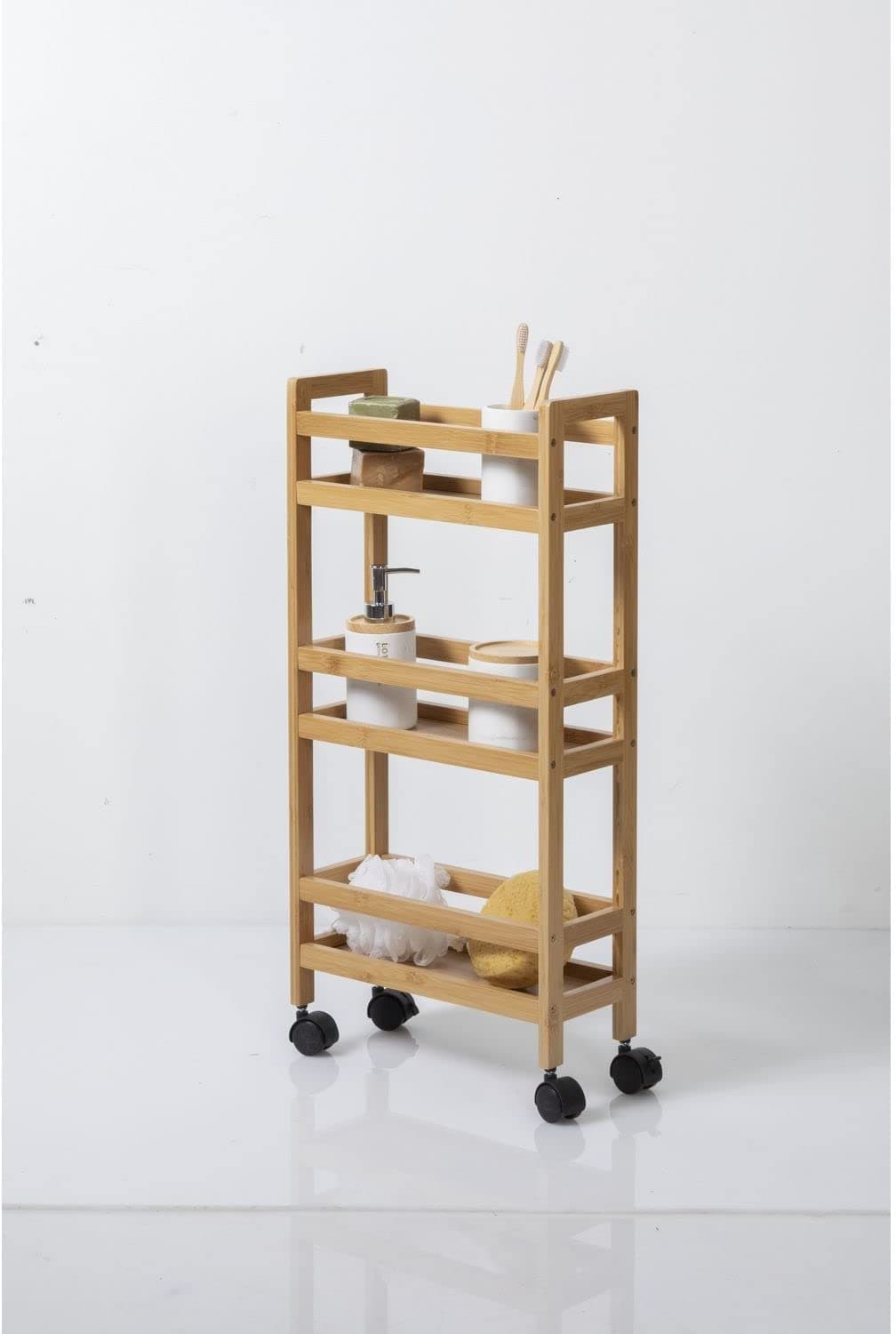 Carrinho Auxiliar Bambu de 3 Níveis - 3