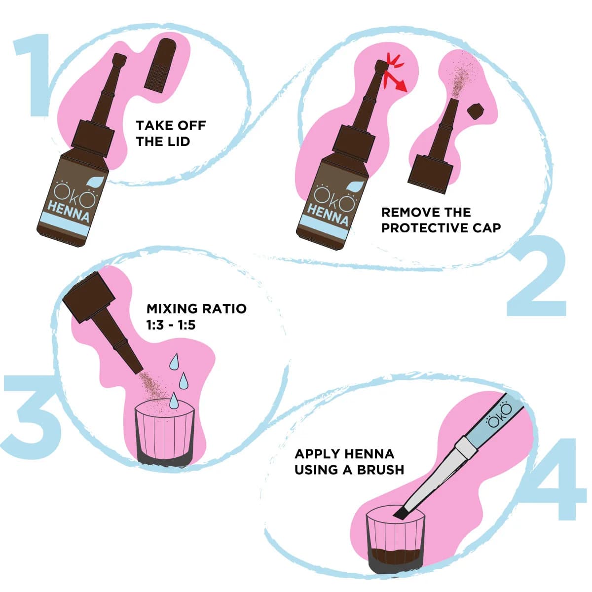 Henna Sobrancelhas OKO Power Powder Castanho Escuro 5 g - 5