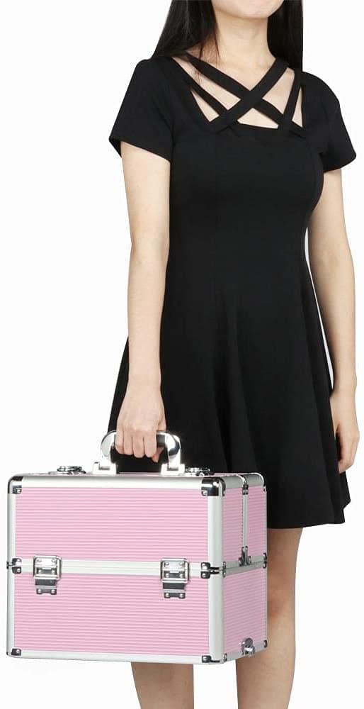 🌸 Mala XXL Profissional Trolley Extensível 4 em 1 Rosa - 4