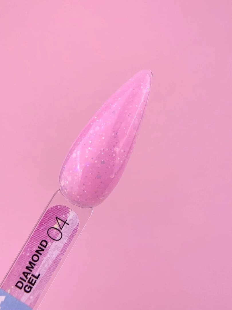 Diamond Gel Nº4 – Gel Construção Rosa Glitter – 15 ml LUNAmoon - 2