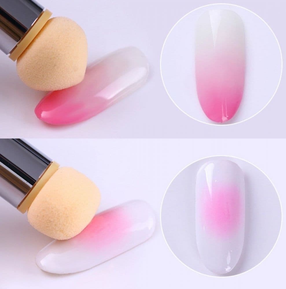 Kit Pincel Esfumar Nail Art Unhas Degradê / Baby Boomer - 2